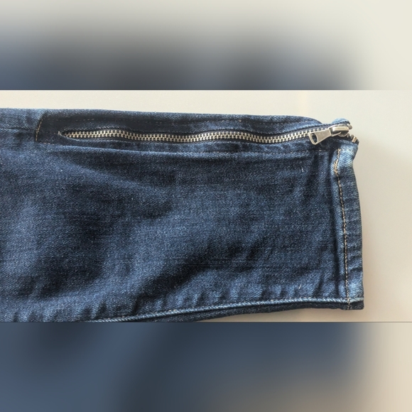 Designer PAIGE Dark Wash Verdugo Ankle Skinny Jeans W/Zippered Side Ankles Sz 28 - Picture 8 of 16